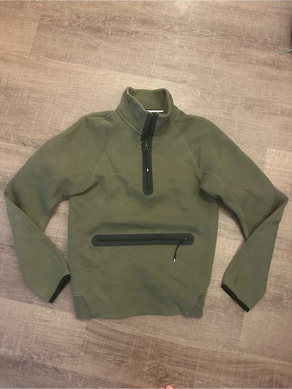Men's Nike Sportswear Olive/Black Tech Fleece Half Zip Sweatshirt